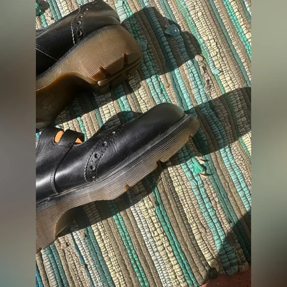 90s Vintage Made in England Doc Martens Black Mary Jane Shoes Sz 10 - Picture 7 of 11